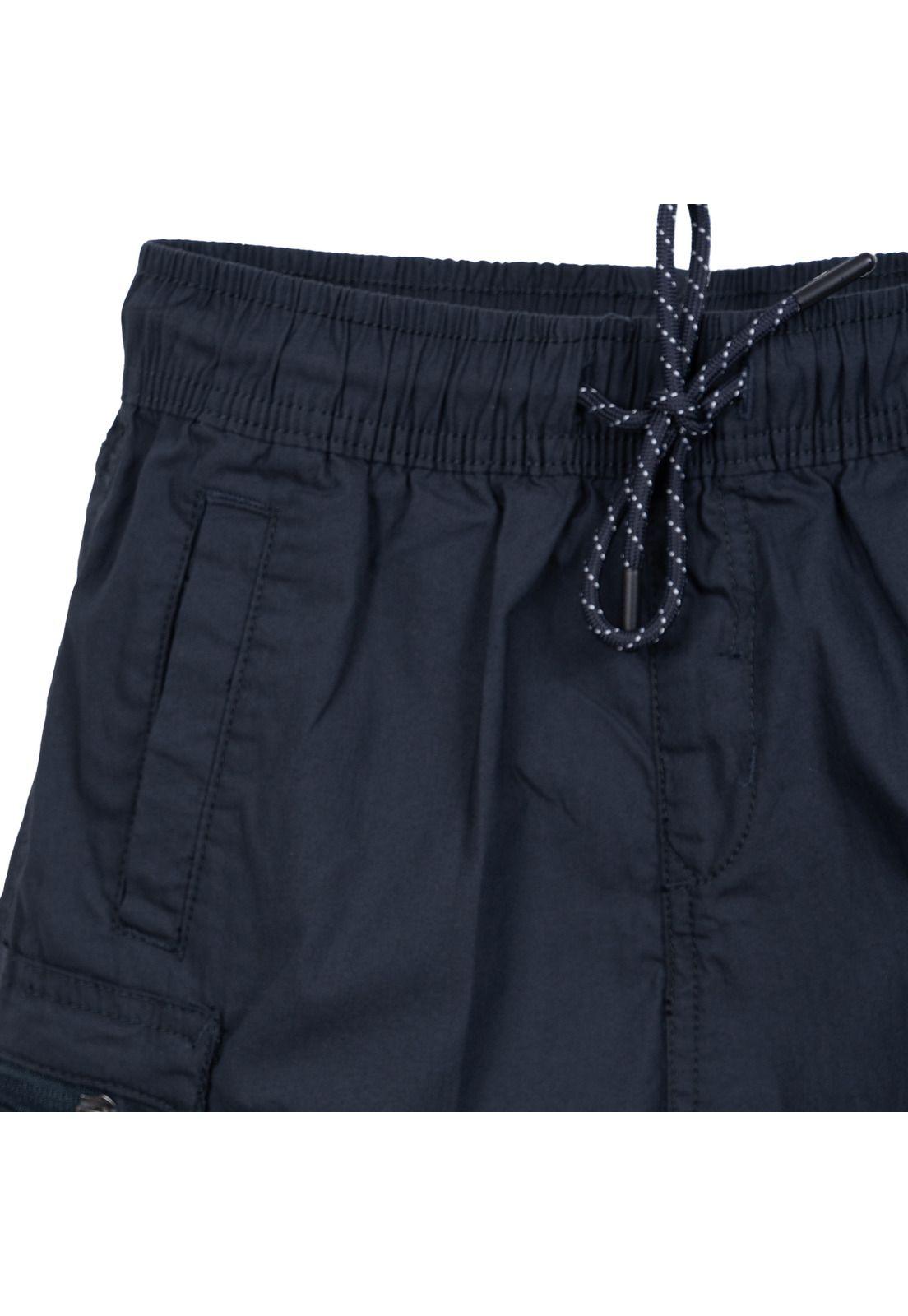 Bermuda Niño Cargo Cintura Ajustable Azul Pillin-2