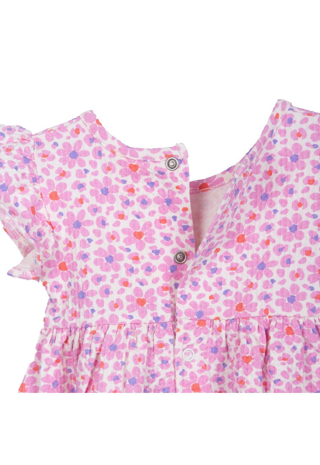 Vestido Bebé Niña Estampado con Broches  Rosado Pillin-2