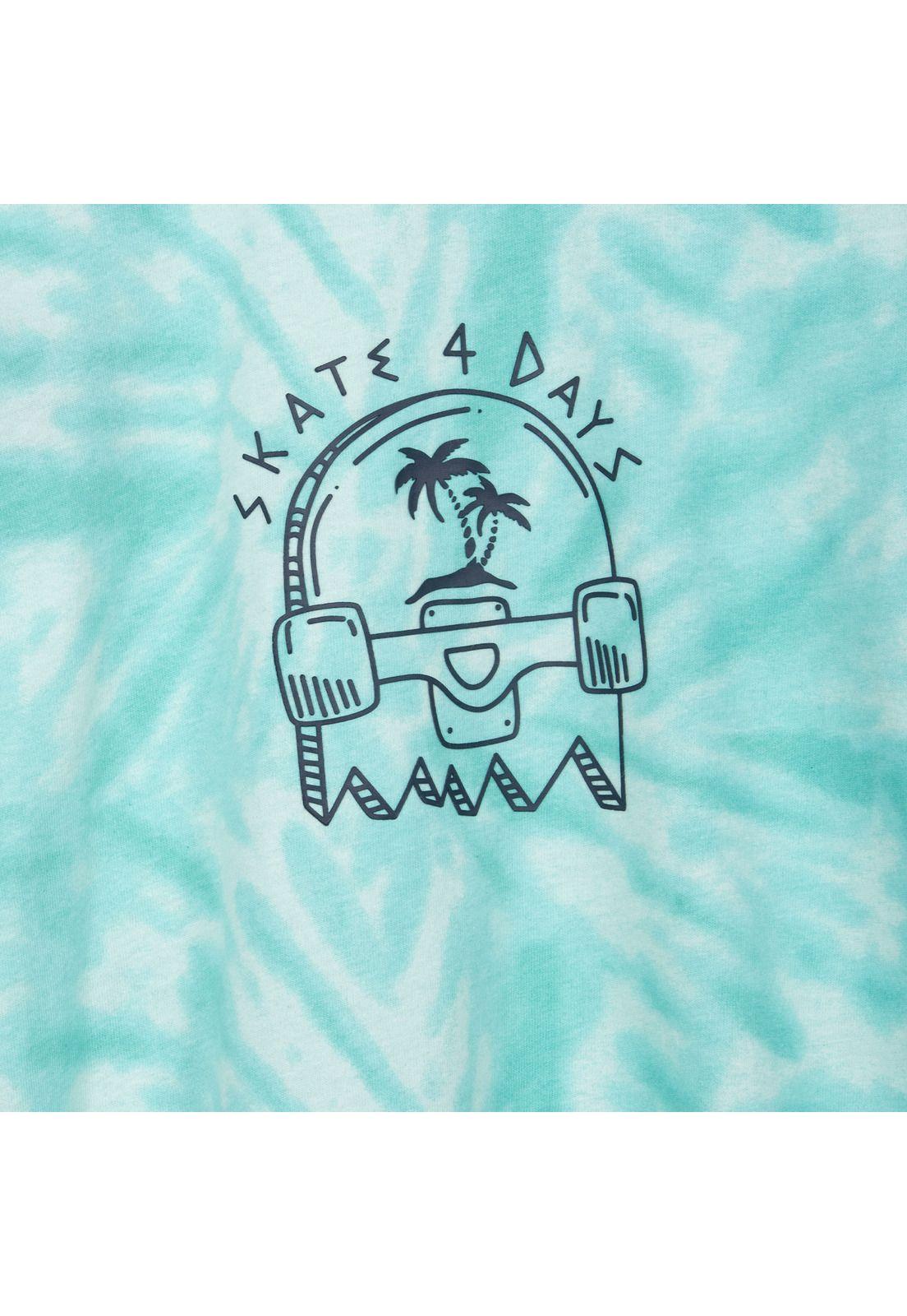 Polera Niño Manga Corta Estampado Tie-Dye Verde Pillin-2