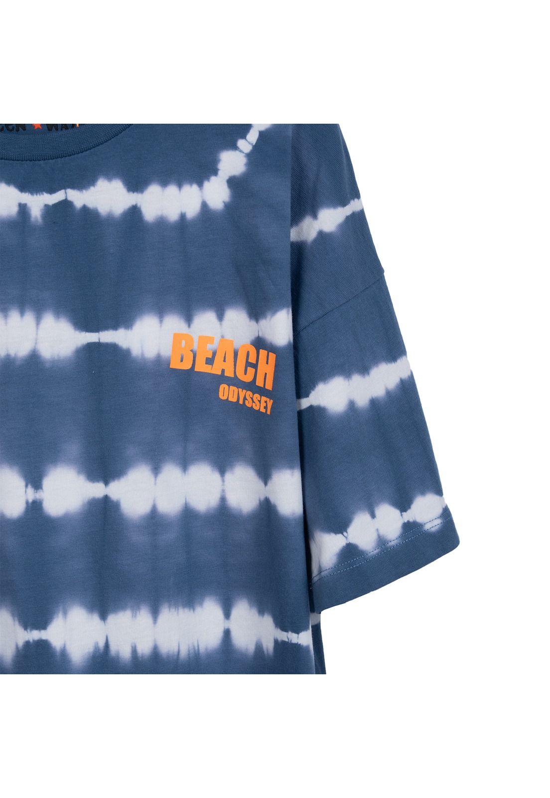 Polera Niño Manga Corta Tie-dye Azul Pillin-2