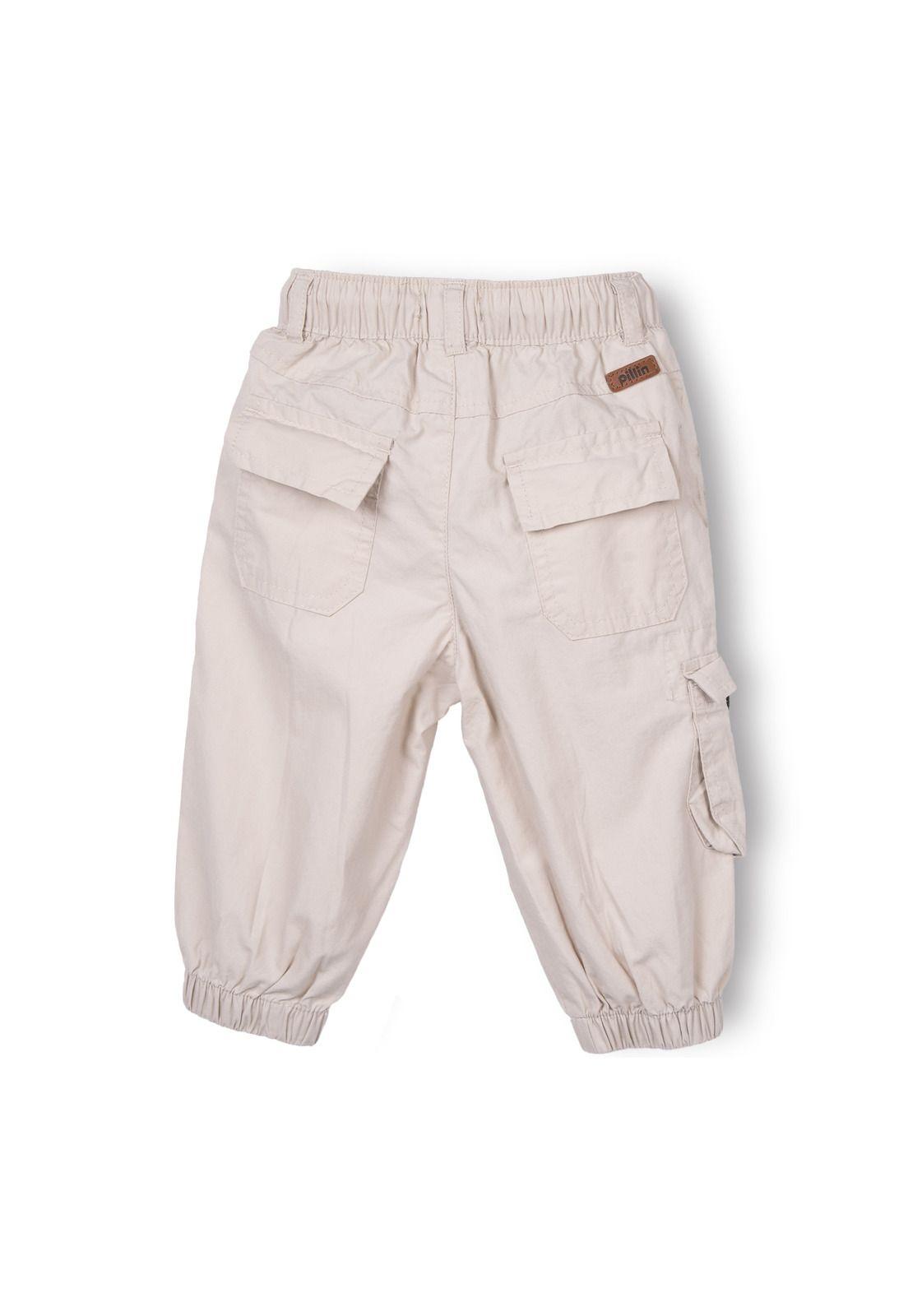Pantalón Bebé Niño Cargo Elasticado Arena Pillin-1