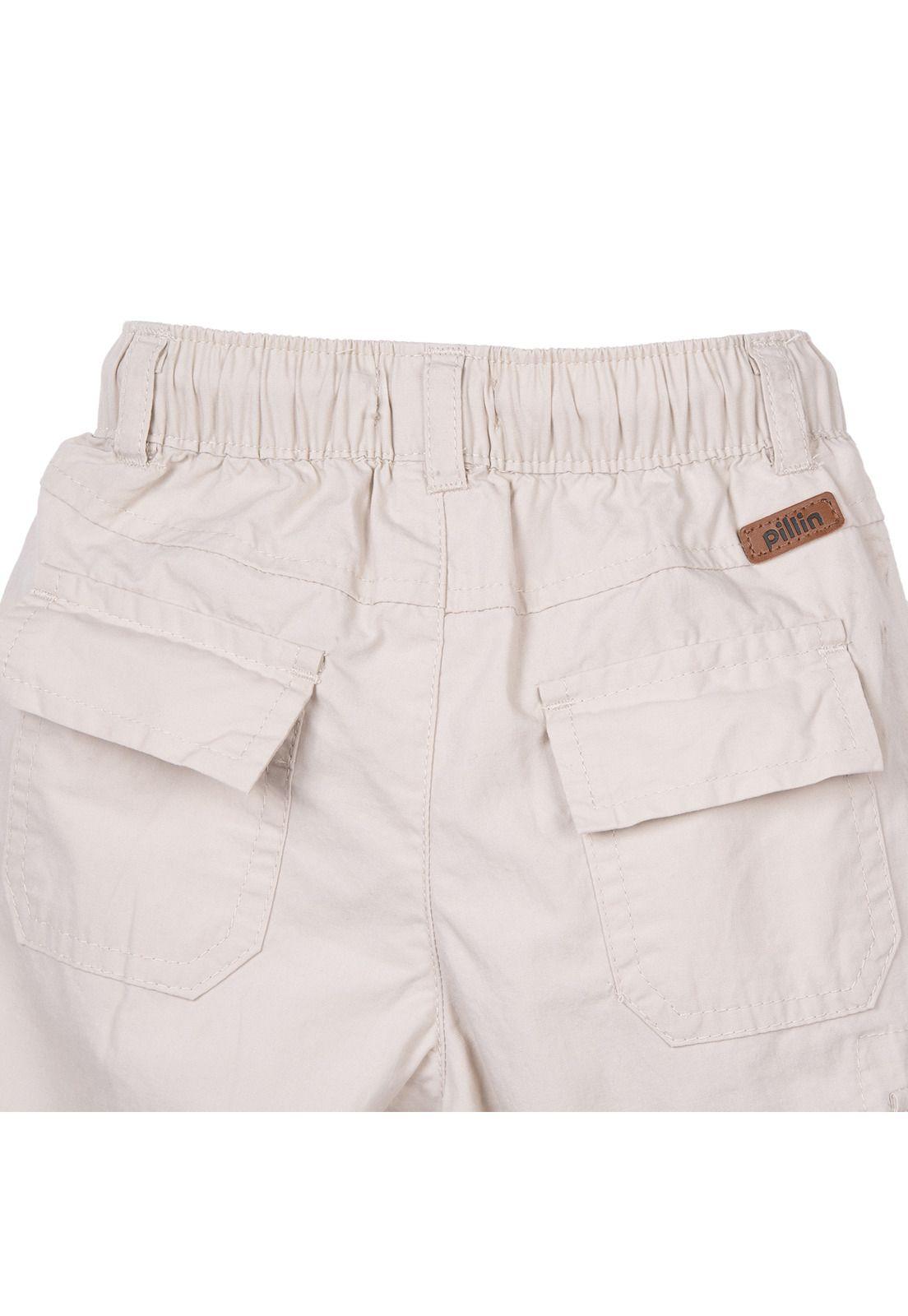 Pantalón Bebé Niño Cargo Elasticado Arena Pillin-3