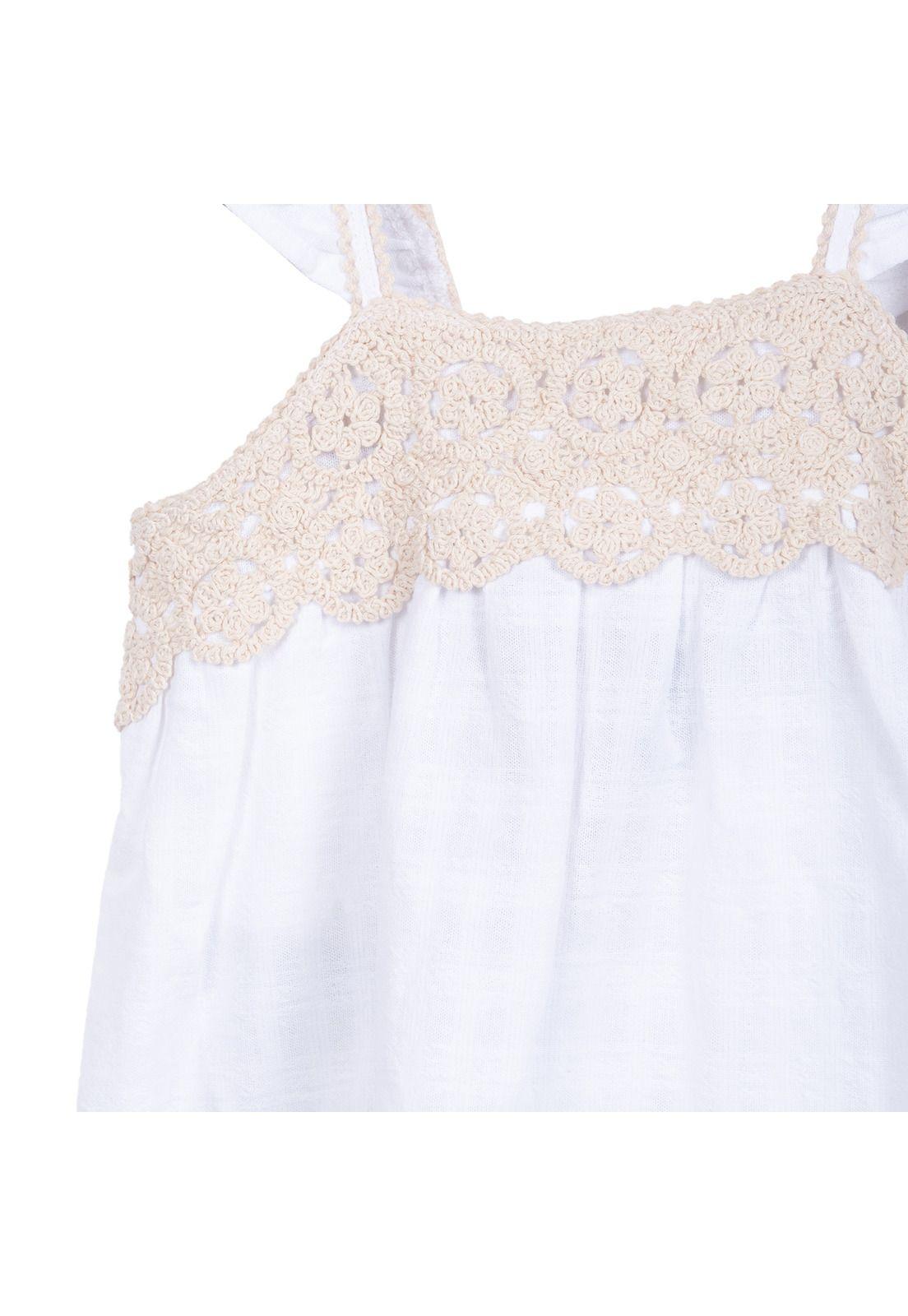 Polera Niña Sin Mangas Macramé Crudo Pillin-2