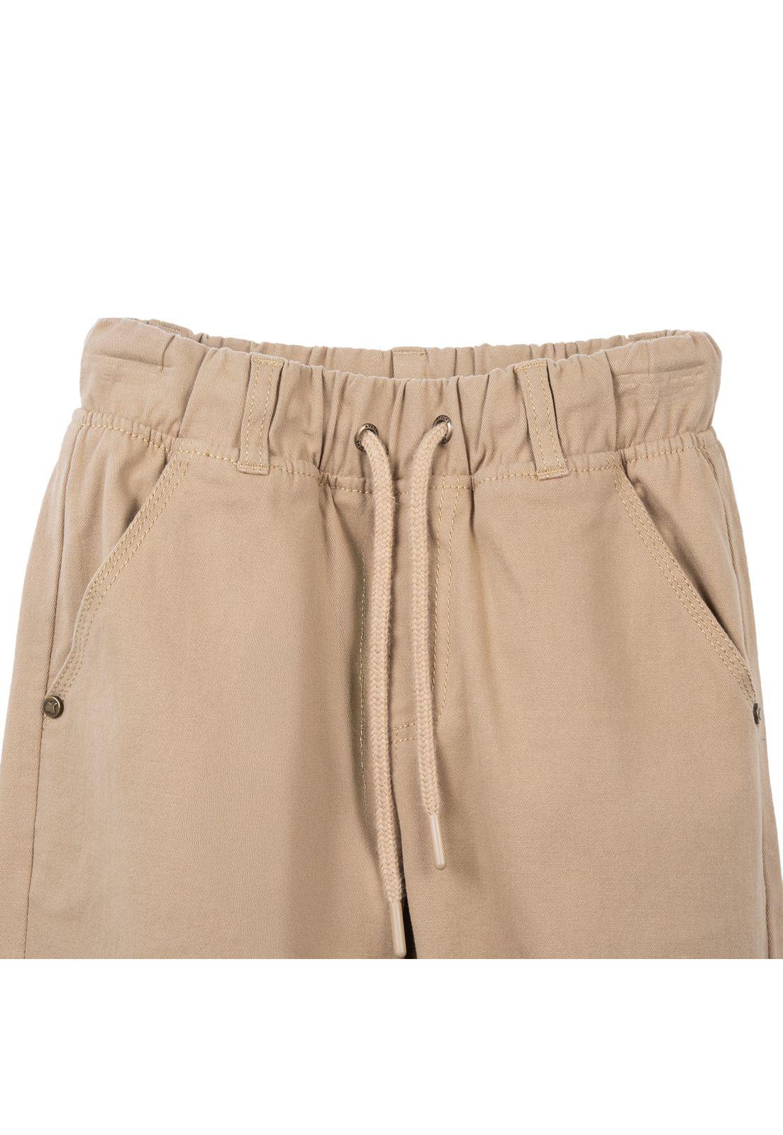 Pantalón Niño Gabardina Cintura Elasticada Beige Pillin-2