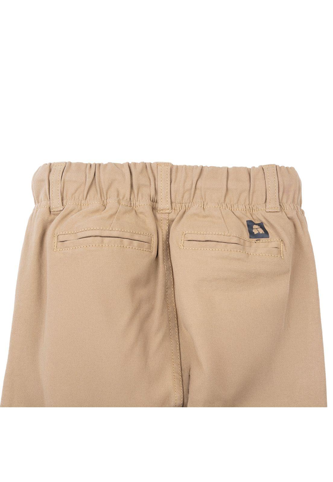 Pantalón Niño Gabardina Cintura Elasticada Beige Pillin-3