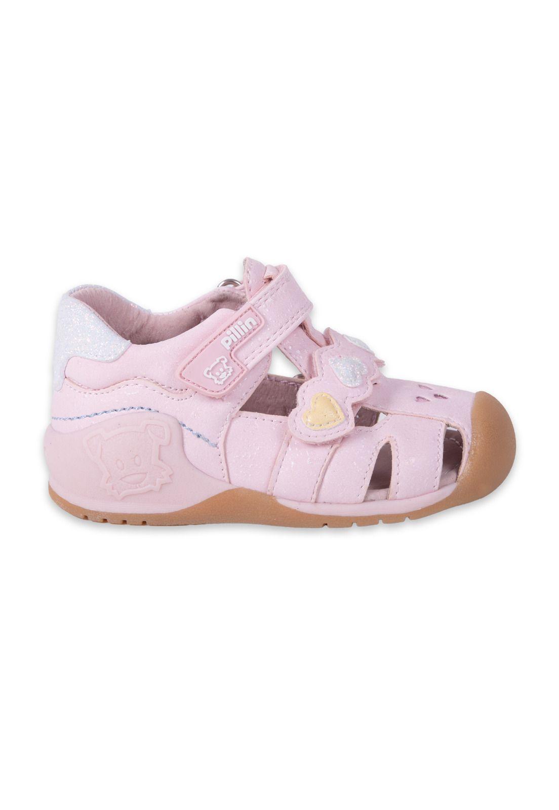Sandalias Pasos Bebe Niña Rosado Pillin-3