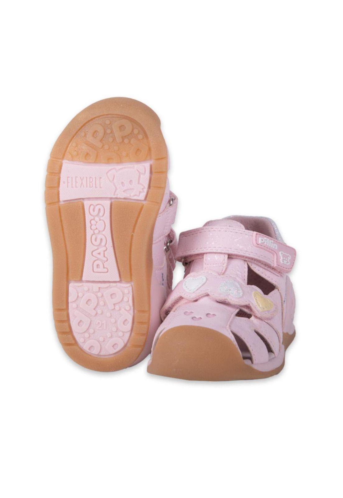 Sandalias Pasos Bebe Niña Rosado Pillin-1