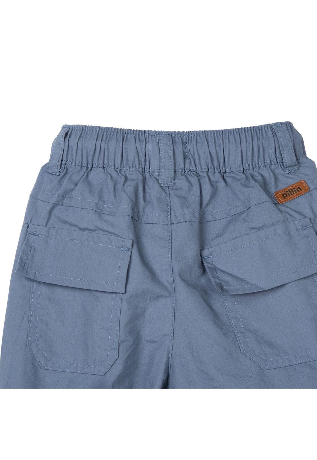 Pantalón Bebé Niño Cargo Elasticado Azul Pillin-3