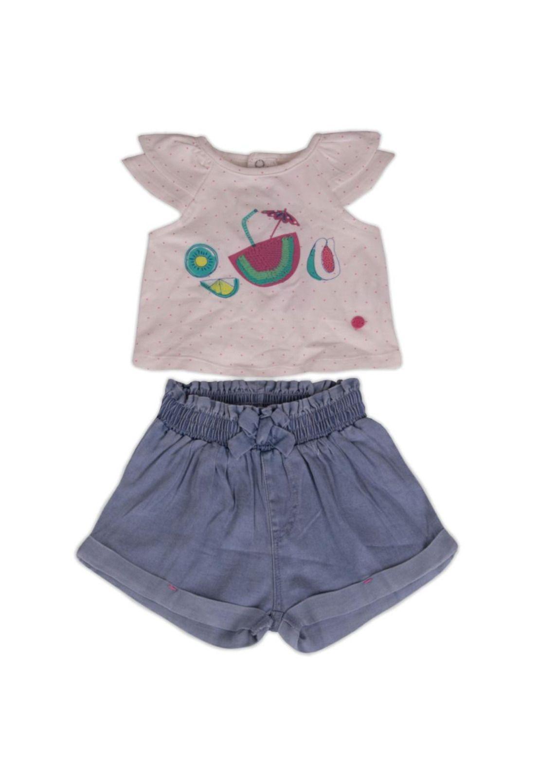Vestido con Calzón Bebe Niña Azul Pillin-0