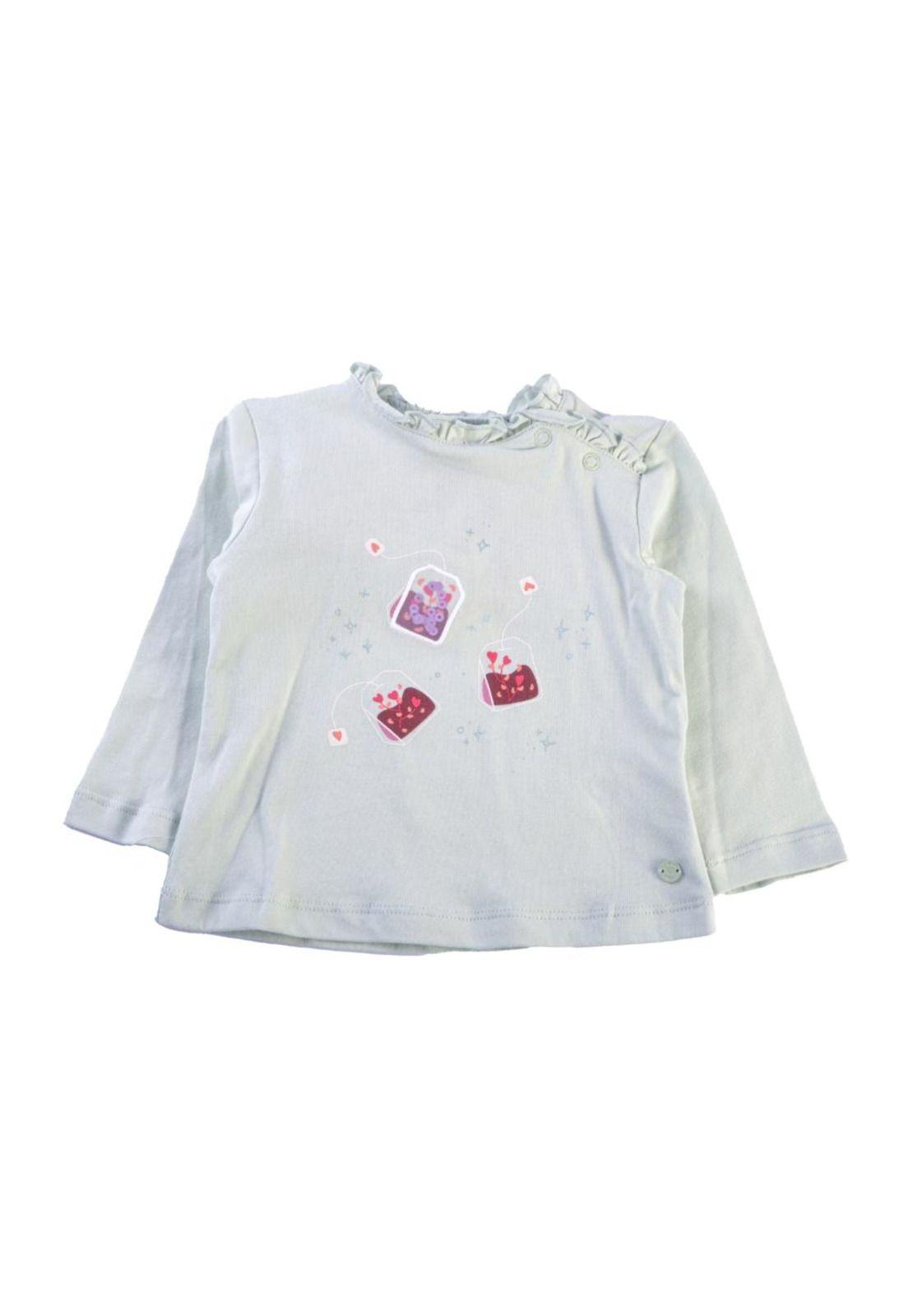 Polera Manga Larga Bebé Niña Verde Pillin-0