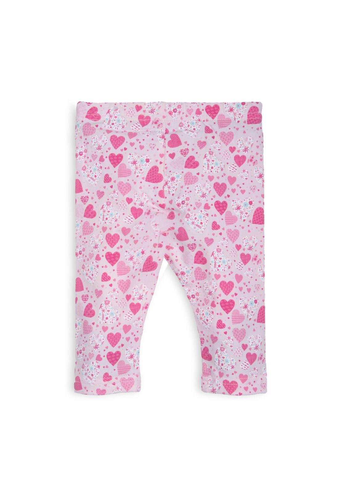 Calza Bebé Niña Estampado Corazones Rosado Pillin-1