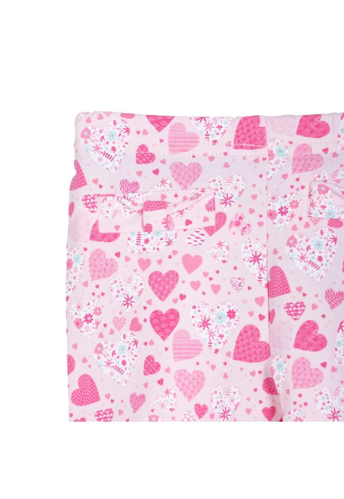 Calza Bebé Niña Estampado Corazones Rosado Pillin-2