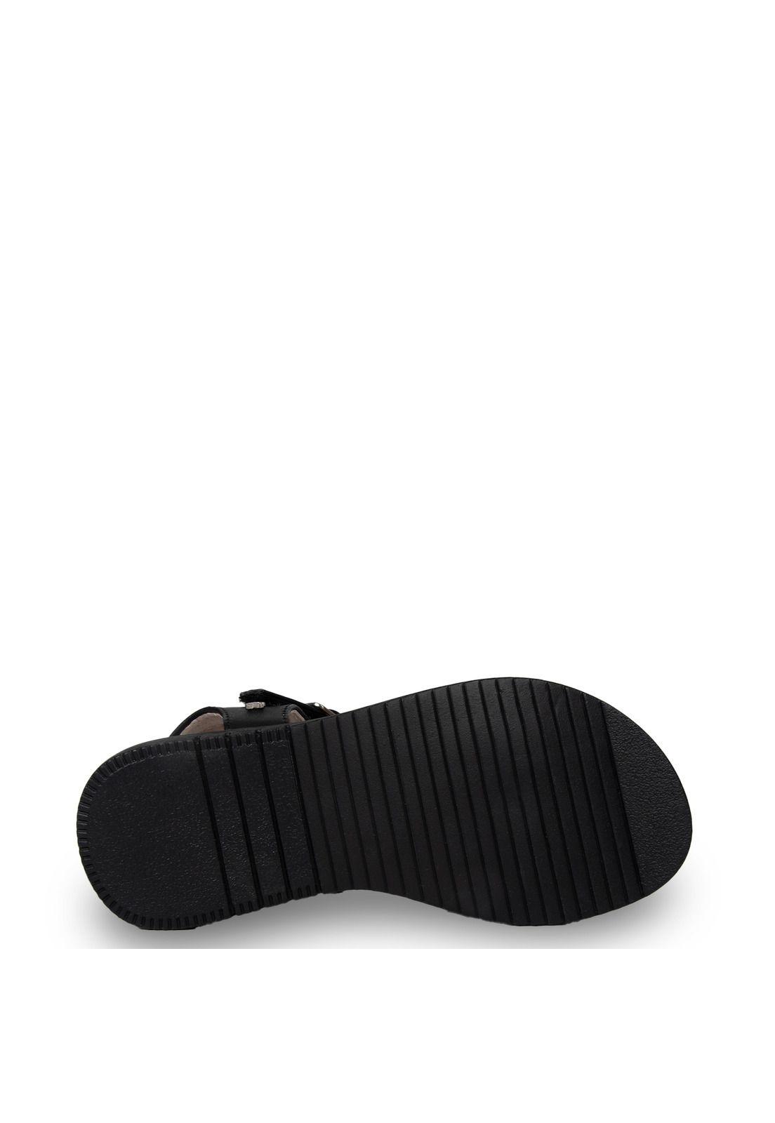Sandalia Niña Brillos con Velcro Ajustable Negro Pillin-2