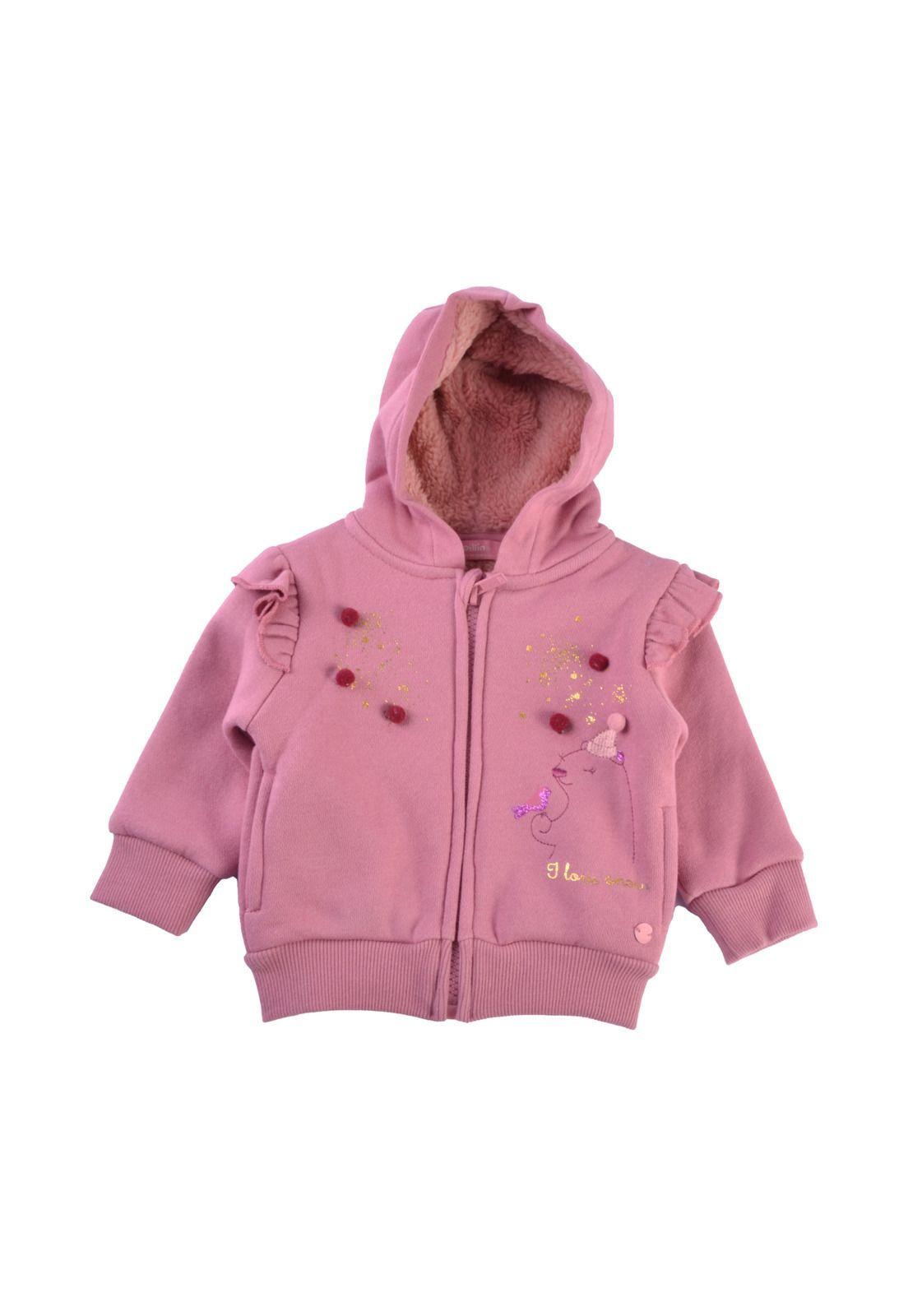 Polerón Forrado Bebé Niña Rosado Pillin-0