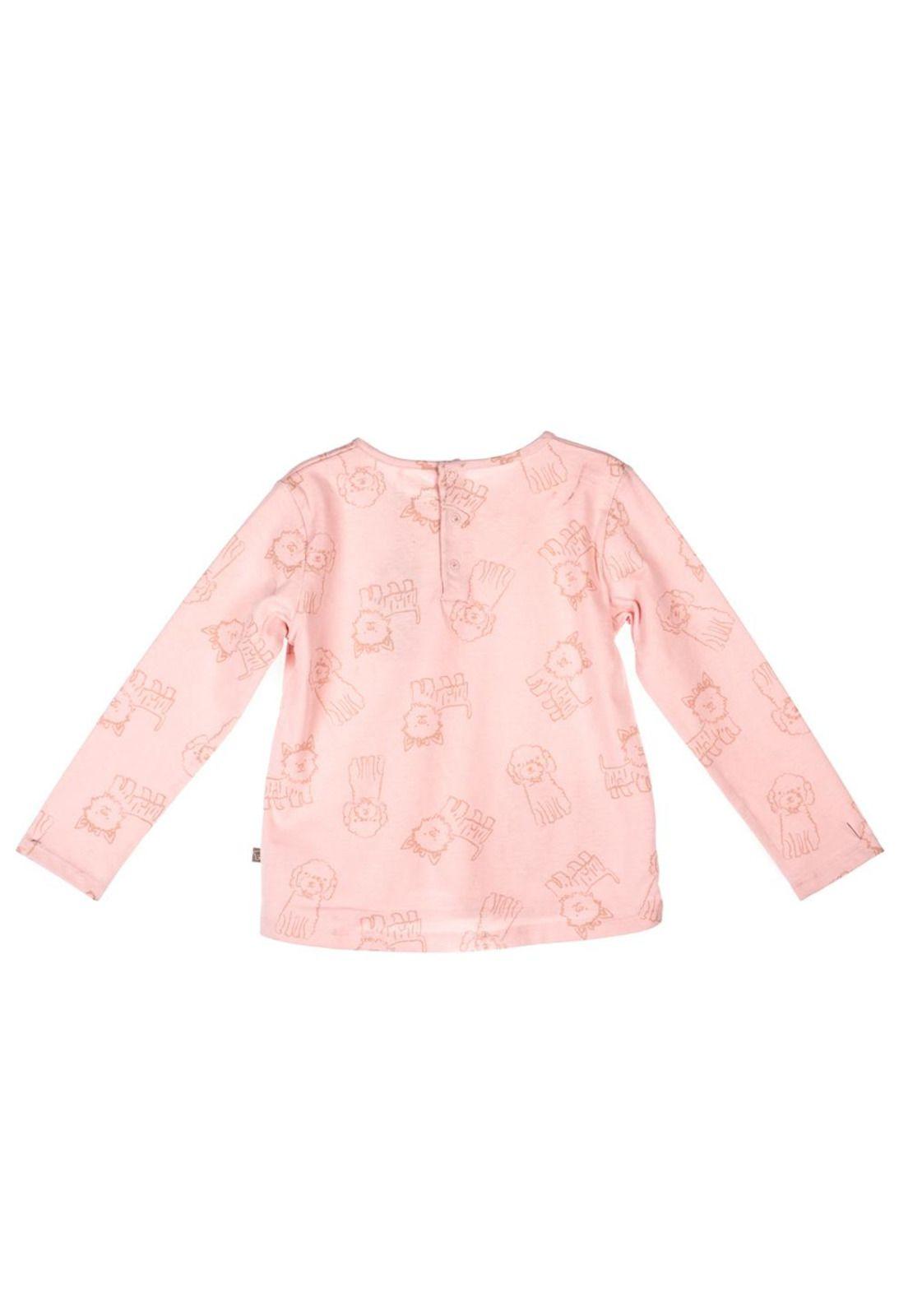 Polera Manga Larga Bebé Niña Rosado Pillin-3