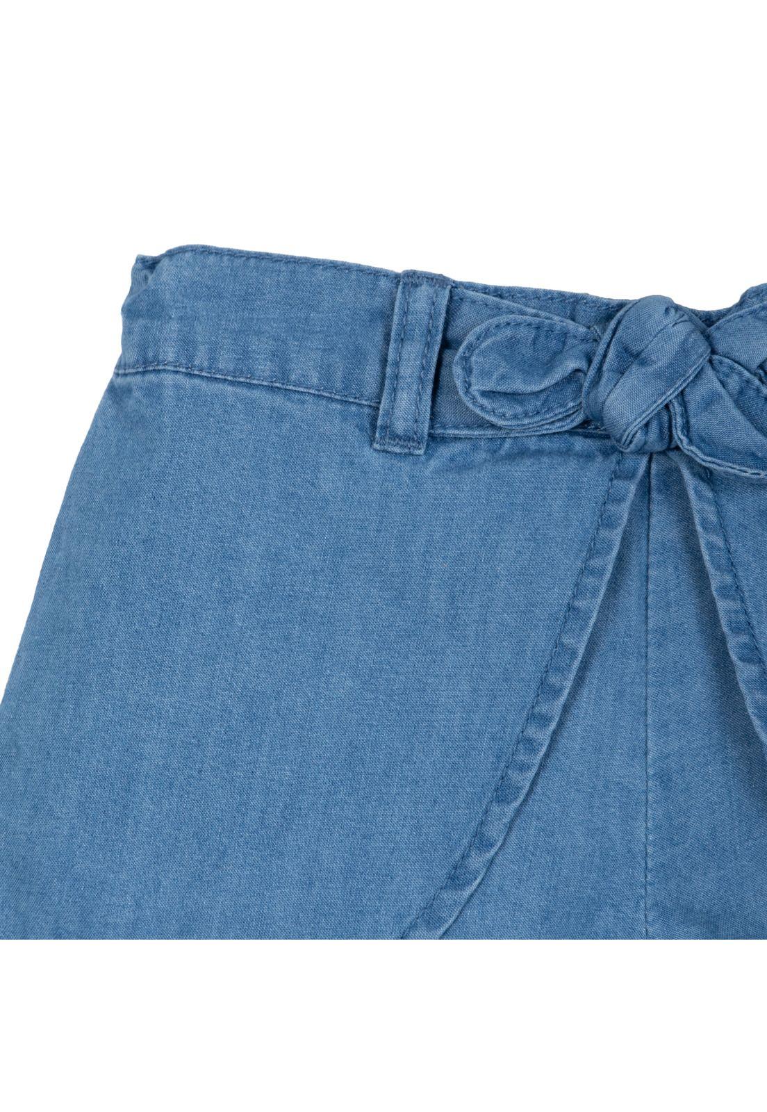 Short Falda Bebé Niña Cintura Ajustable Azul Pillin-2