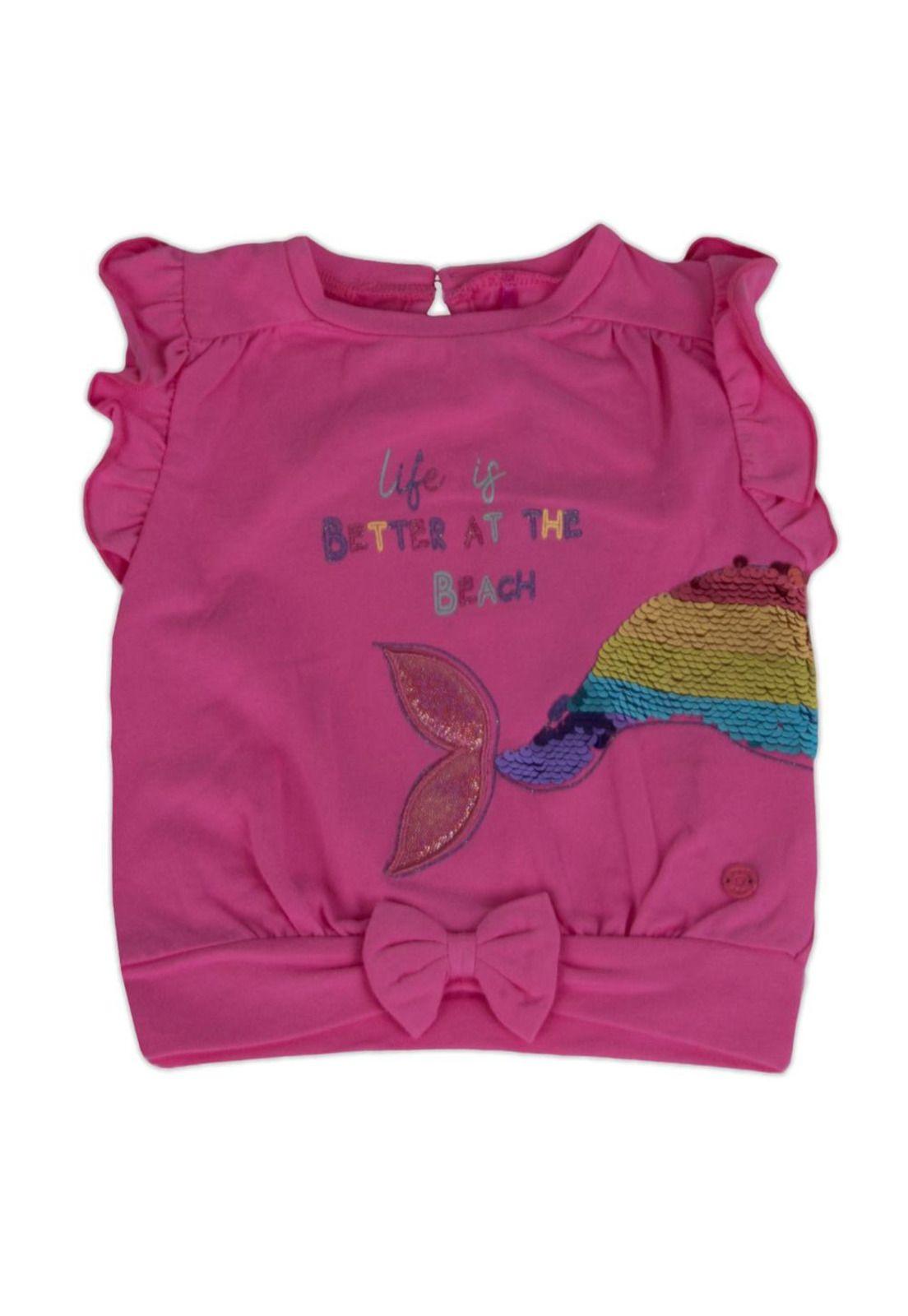 Polera Bebe Niña Fucsia Pillin-0