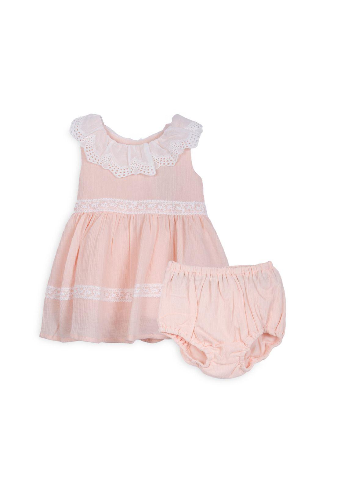 Vestido Bebé Niña Bordado Damasco Pillin-0