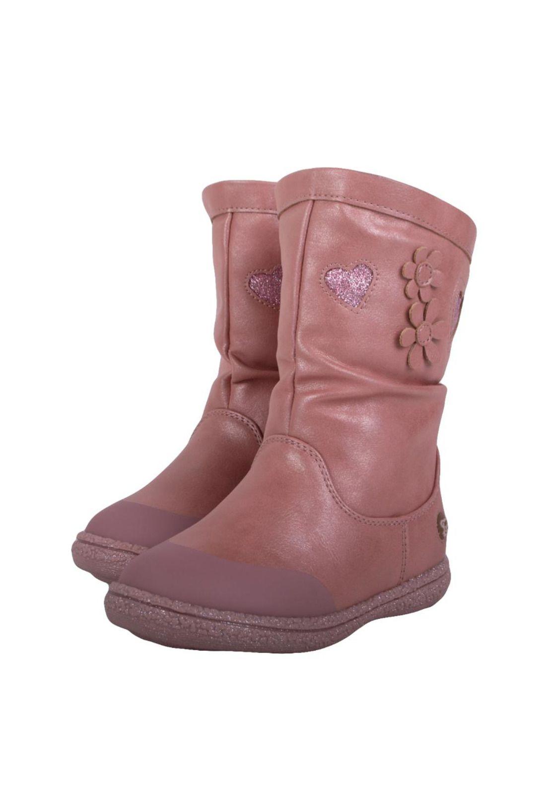 Bota Bebe Niña Rosado Pillin-0