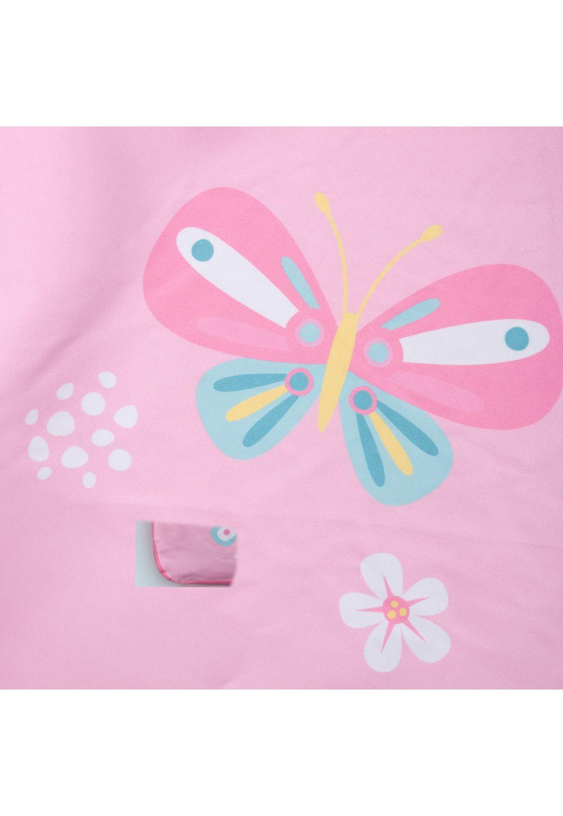 Toalla Bebé Niña Microfibra con Capucha Mariposa Rosado Pillin-1