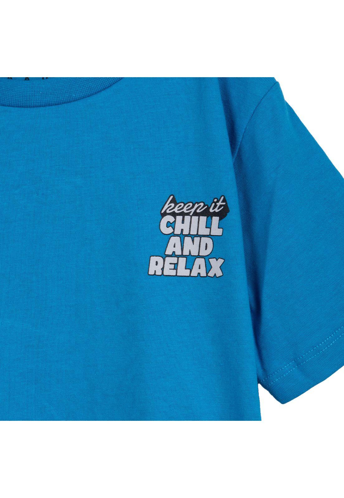 Polera Niño Manga Corta Estampado Playero Azulino Pillin-2