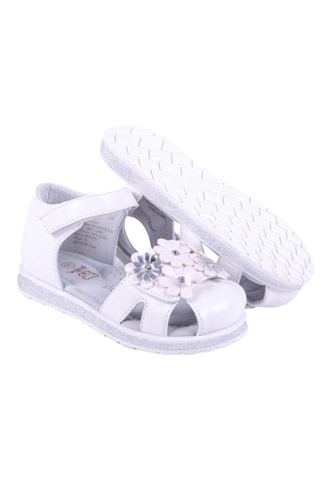Sandalias Bebe Niña Blanco Pillin-2