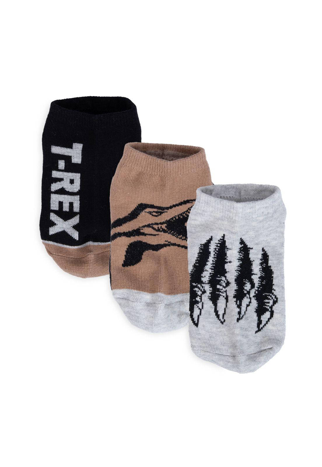 Pack de 3 Calcetines Niño Algodón Diseño Dinosaurios Surtido Pillin-2