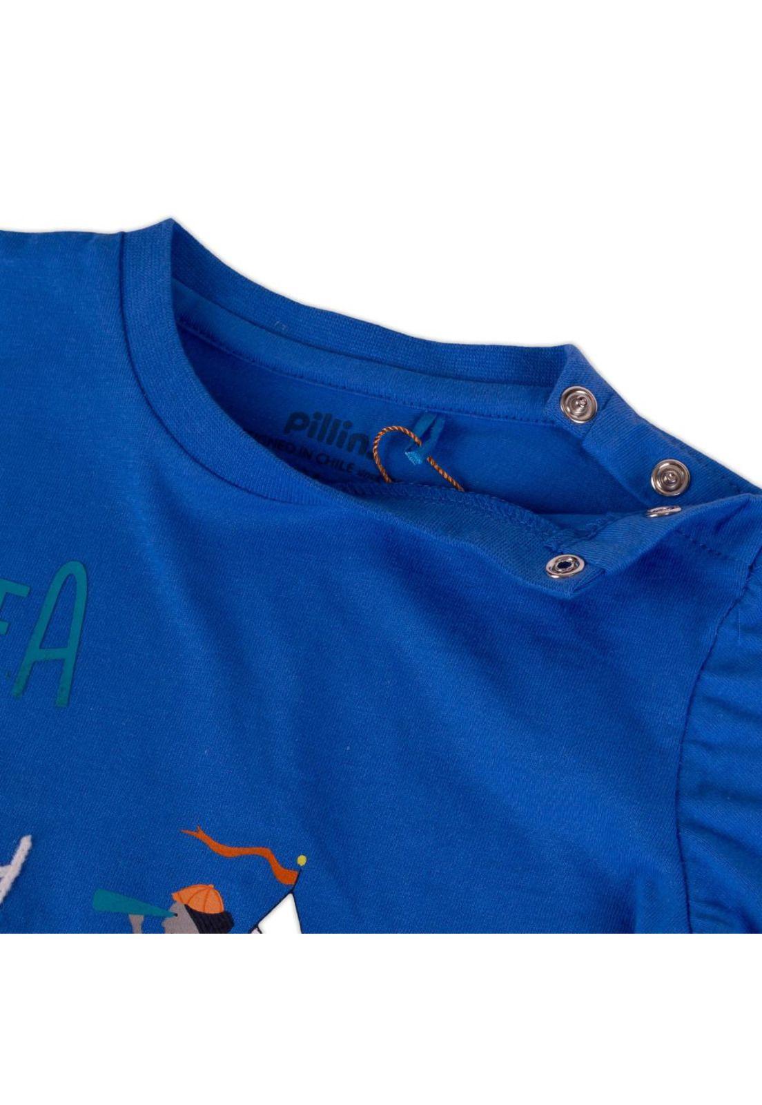 Polera Bebe Niño Azul eléctrico Pillin-3
