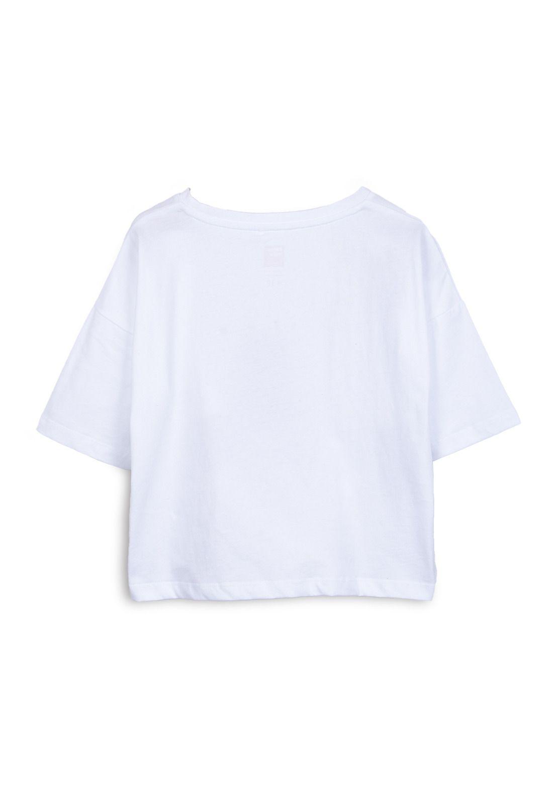 Polera Niña Manga Corta Estampada Blanco Pillin-1