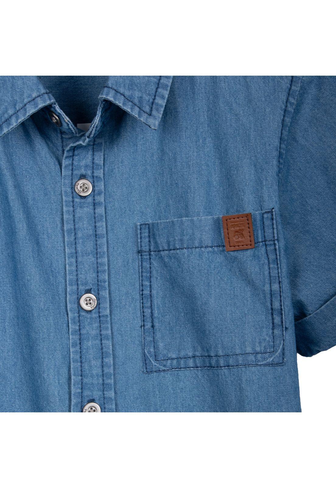 Camisa Niño Manga Corta Bolsillo Delantero Denim Pillin-2