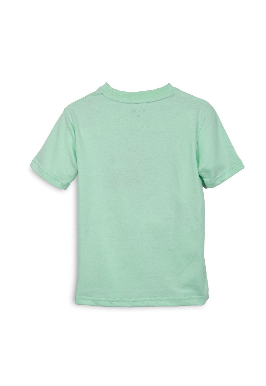 Polera Niño Manga Corta Estampado Surf Verde Pillin-1