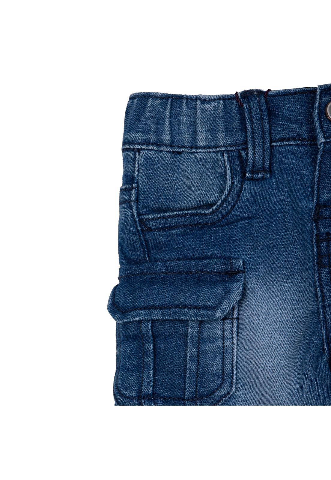 Bermuda Bebé Niño Cargo Denim Pillin-2