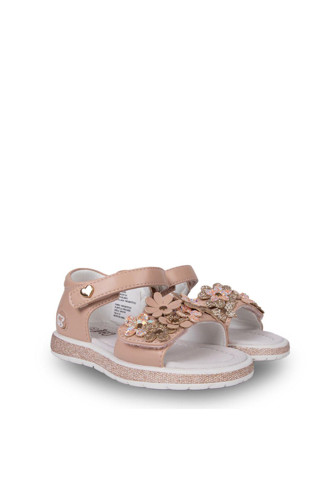 Sandalia Niña Abierta con Doble Velcro Damasco Pillin-0