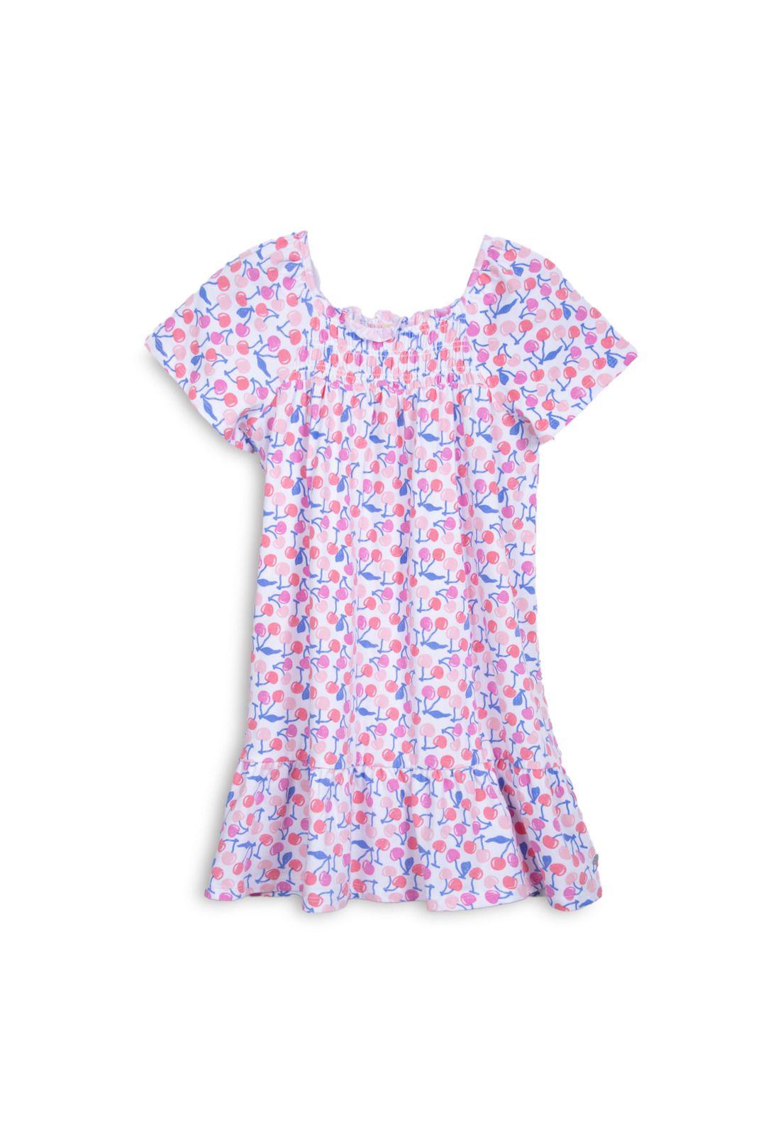 Vestido Niña Elasticado Estampado Coral Pillin-0
