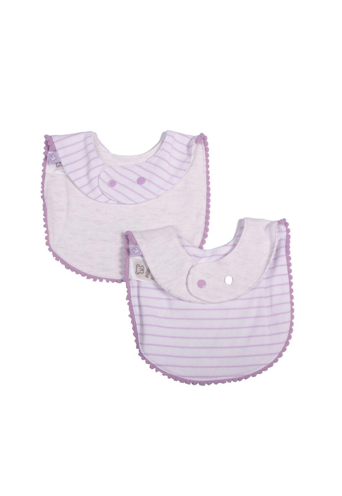 Set 2 Pzas Babero Niña Multicolor Pillín-2