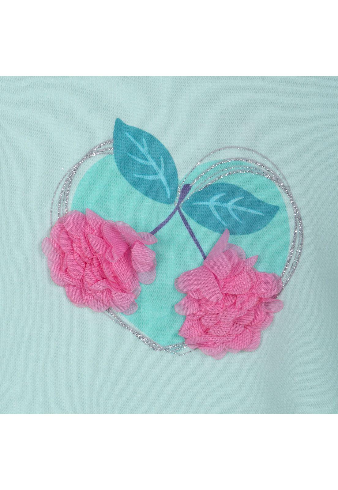 Buzo Bebé Niña Cuello Redondo Diseño Cerezas Menta Pillin-2