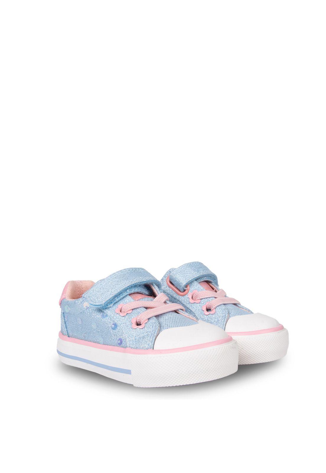 Zapatilla Bebé Niña de Lona con Brillos Denim Pillin-0
