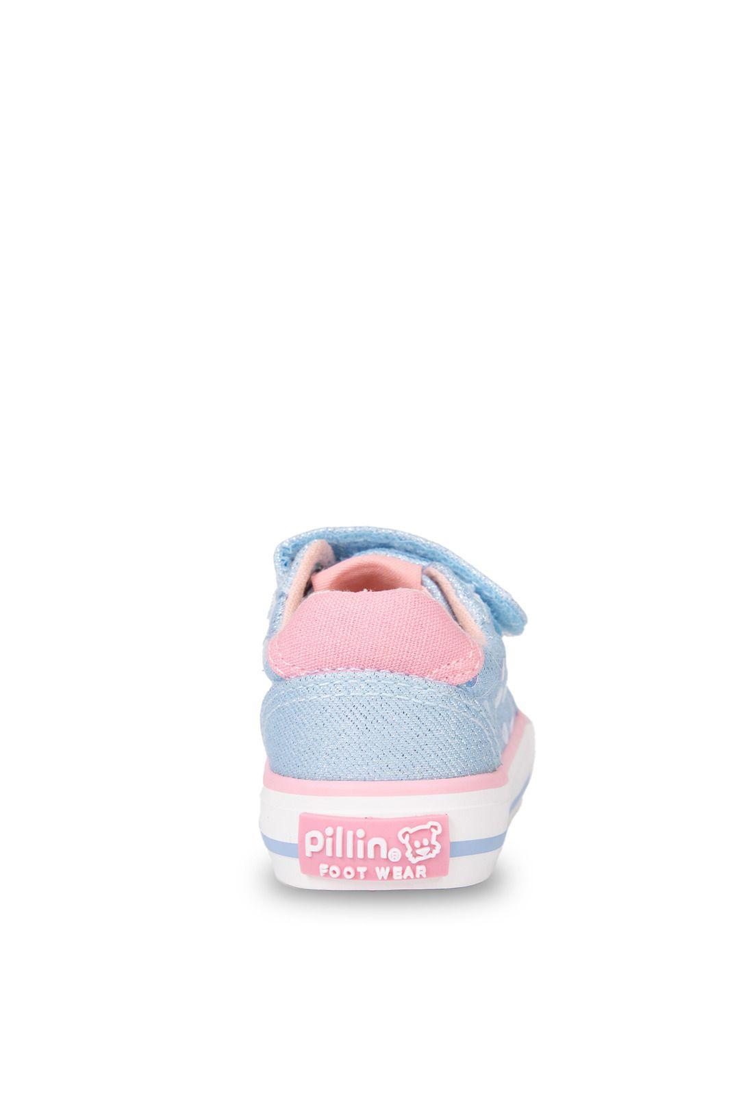 Zapatilla Bebé Niña de Lona con Brillos Denim Pillin-3