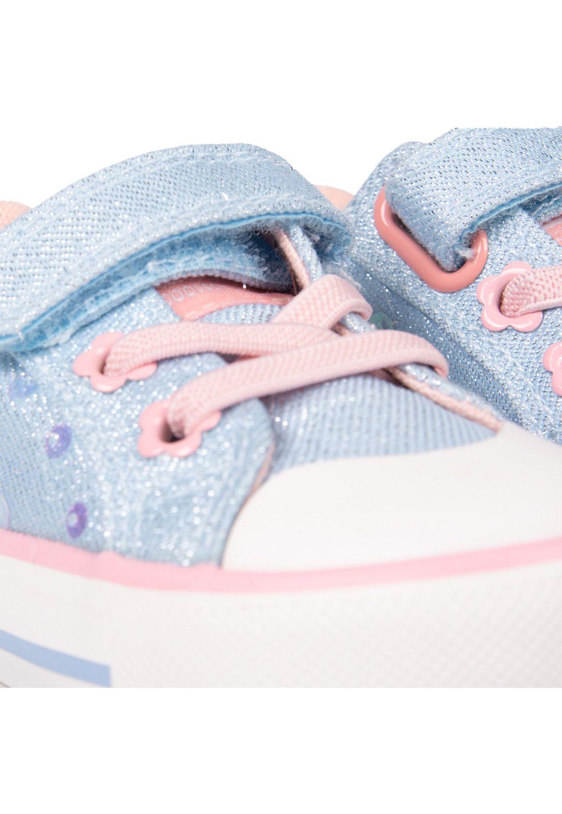 Zapatilla Bebé Niña de Lona con Brillos Denim Pillin-4