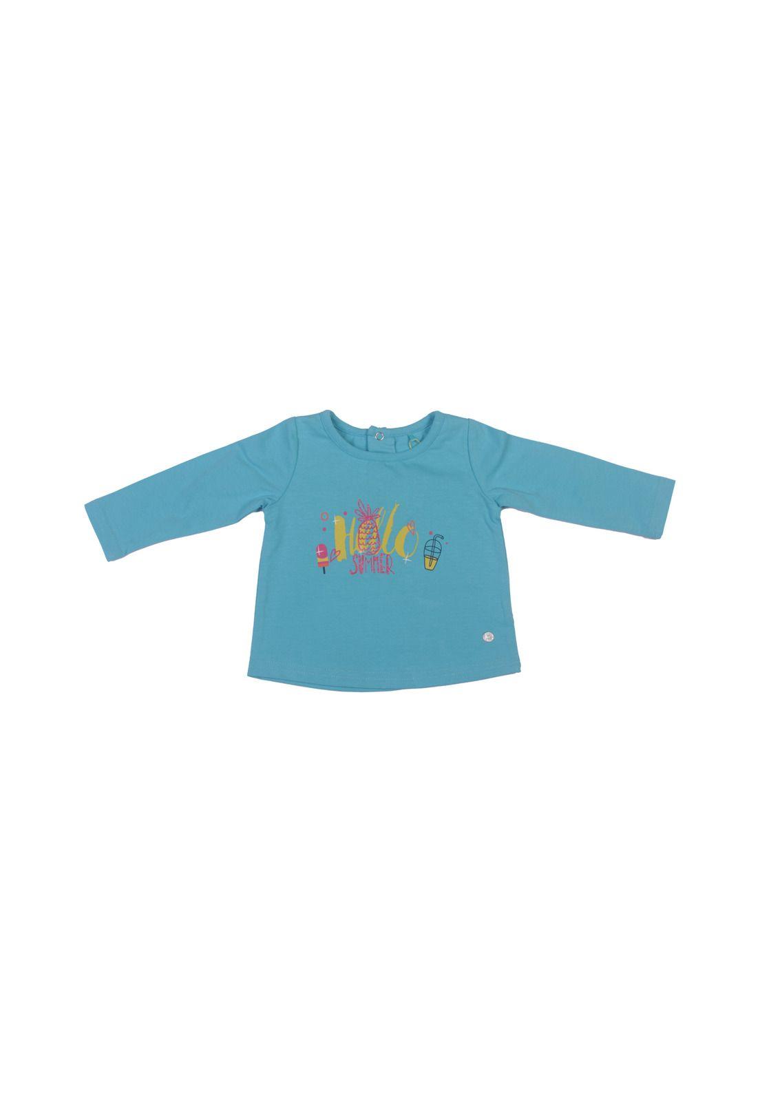 Polera Bebe Niña Turquesa Pillin-1