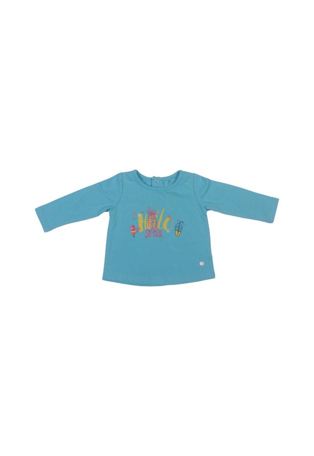 Polera Bebe Niña Turquesa Pillin-0