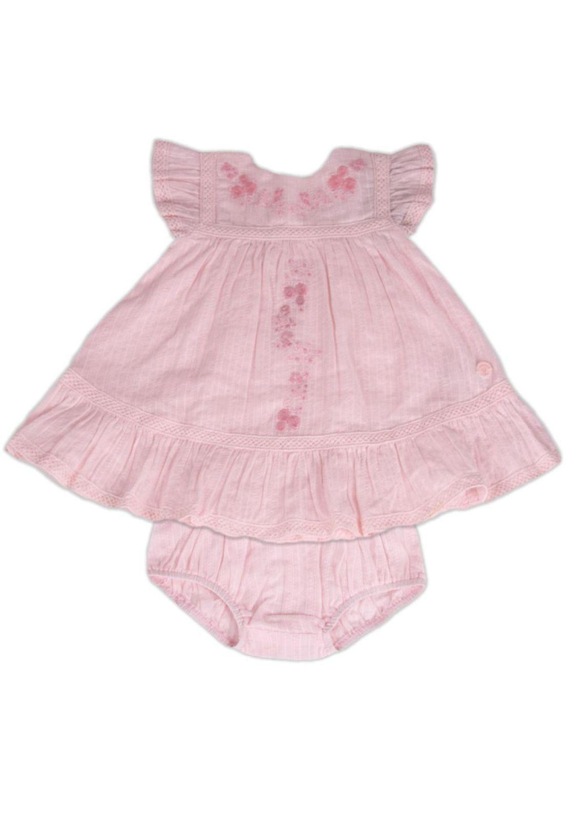 Vestido Bebe Niña Rosado Pillin-0