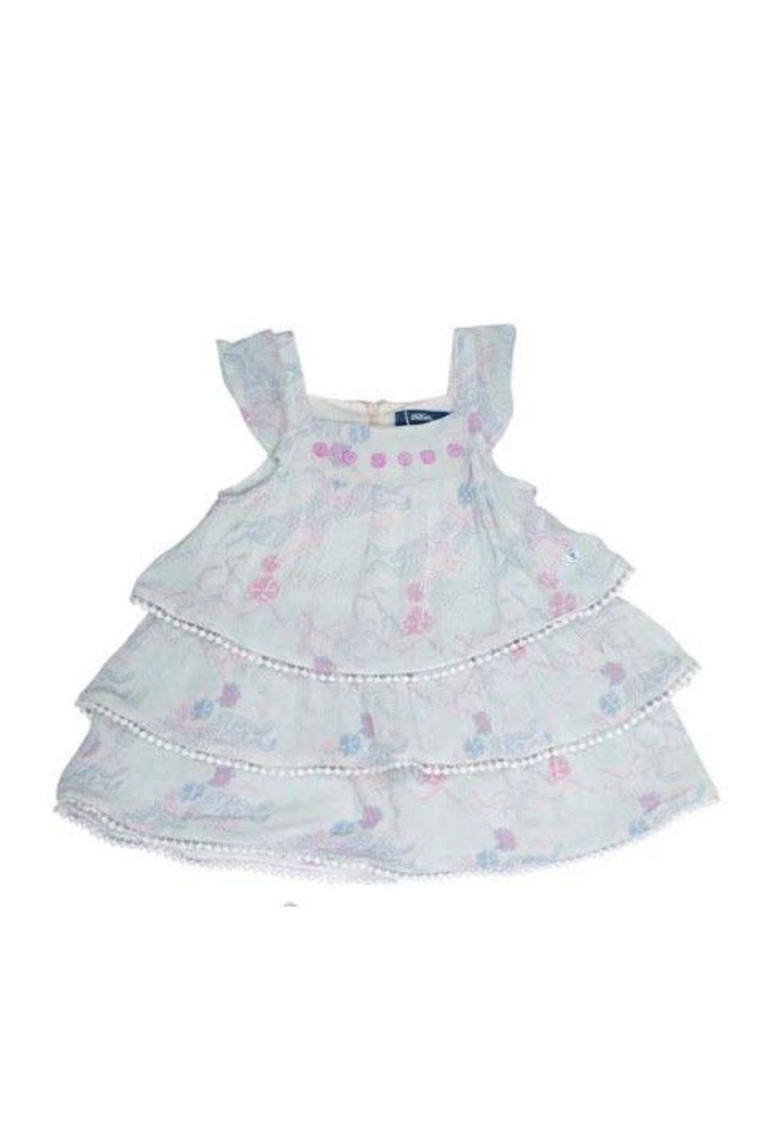 Vestido Bebé Niña Blanco Pillin-0