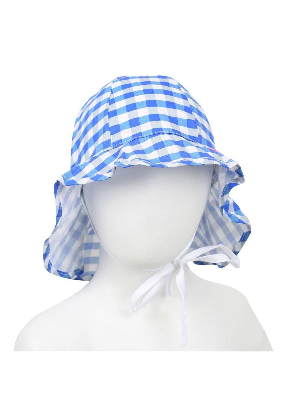 Gorro Bebé Niña Algodón Verano Azul Pillín-0