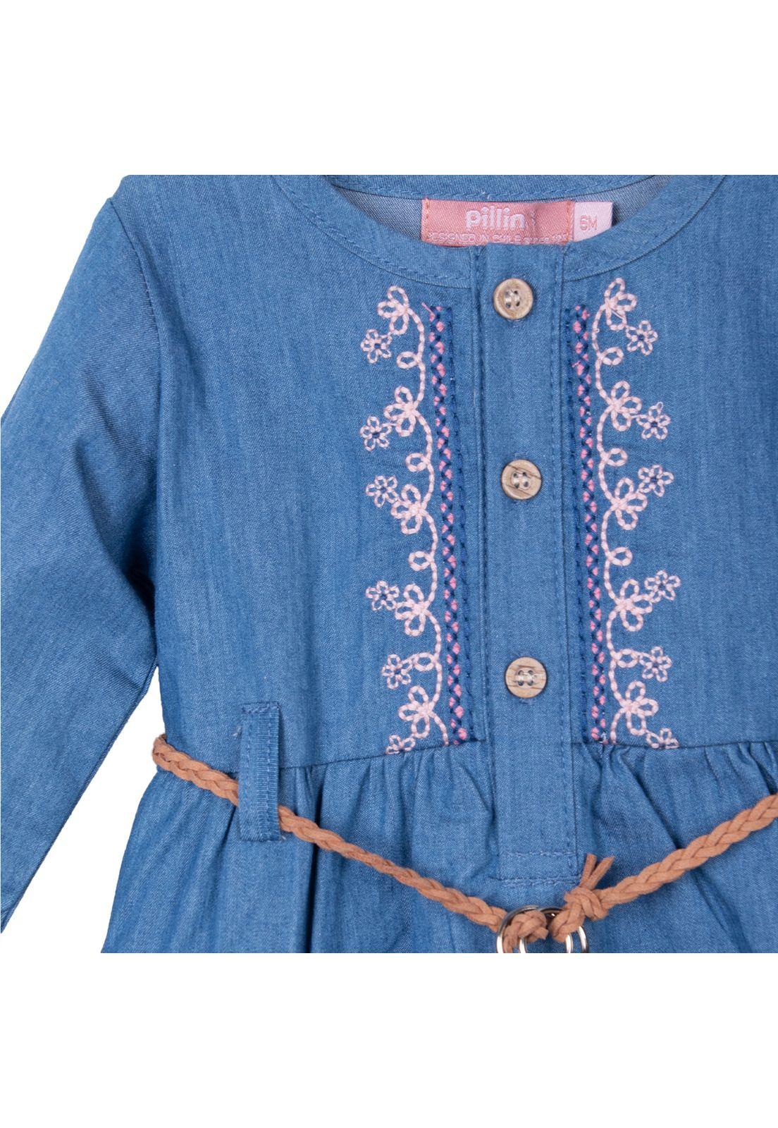 Vestido   Pillin Azul Niña (PVD710-26DEN)-2