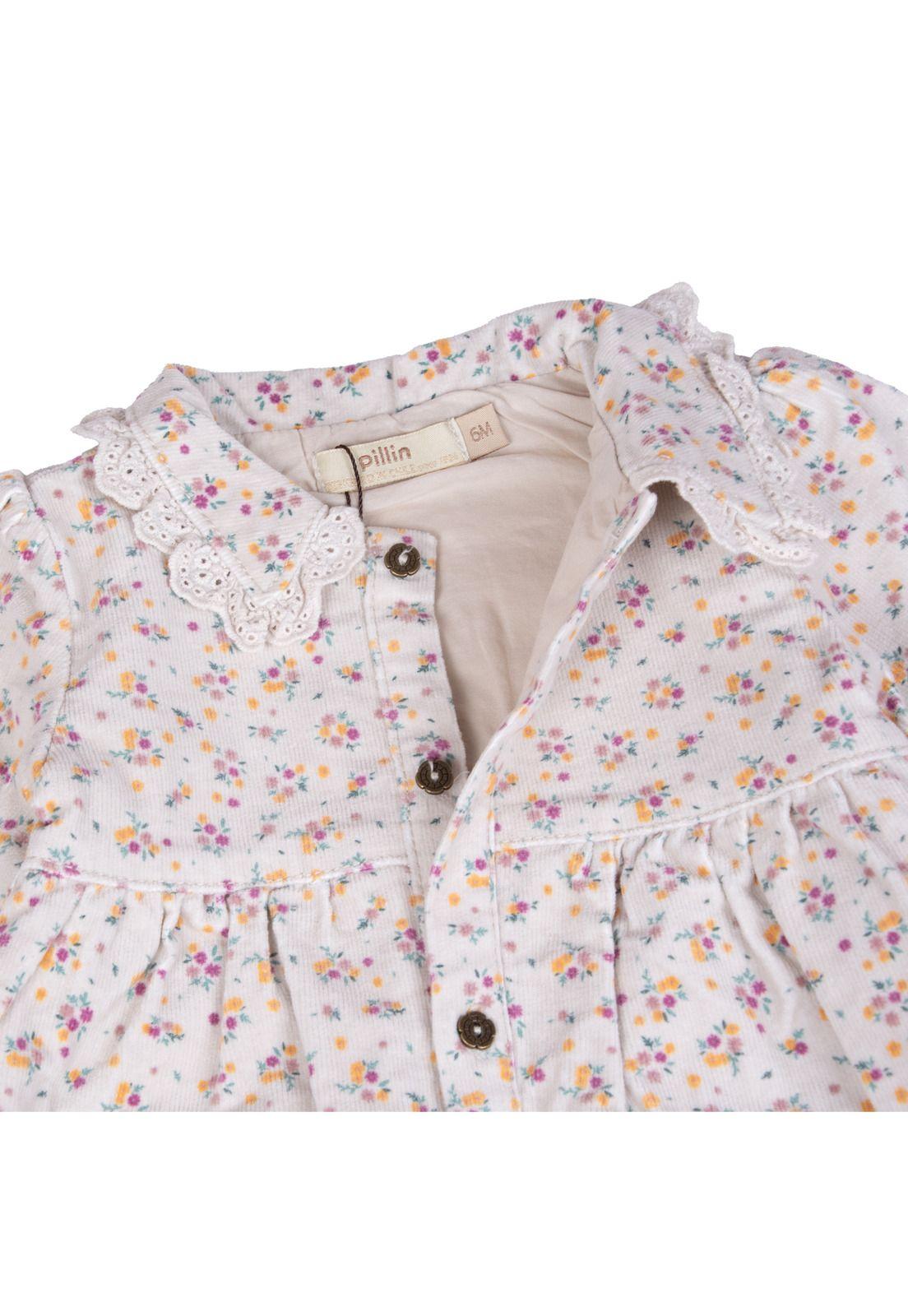Vestido Bebe  Blanco Pillin ( PVB840-25CRU )-1