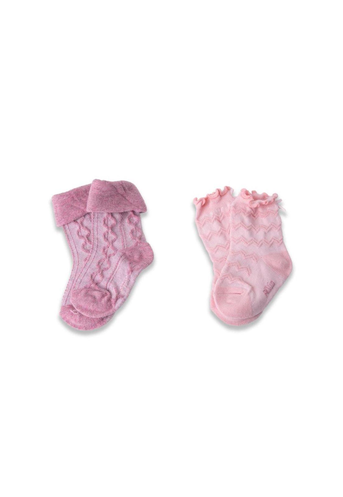 Pack 2 Pzas Calcetines Bebé Niña Multicolor Pillin-0