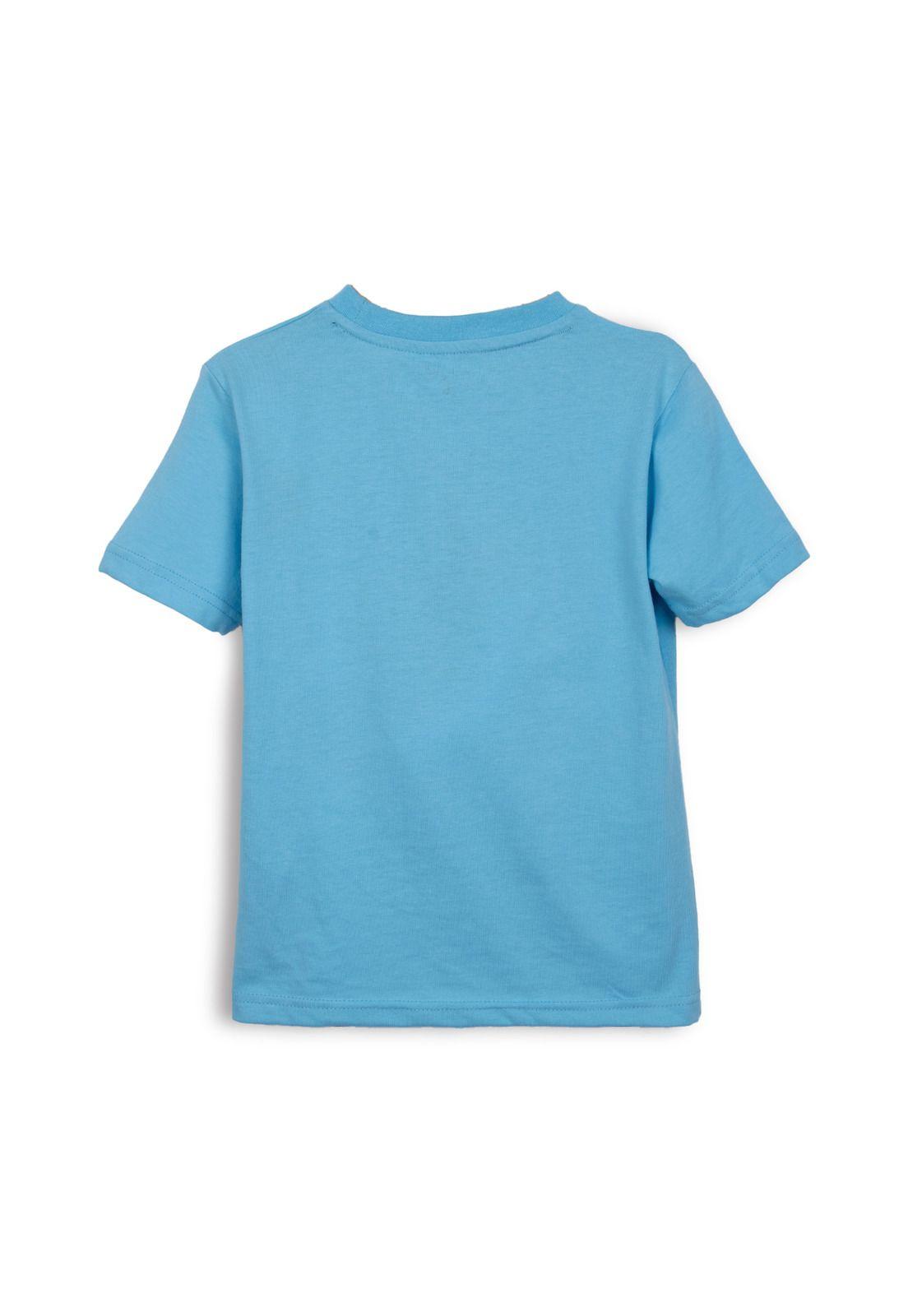 Polera Niño Manga Corta Estampado Surf Celeste Pillin-1