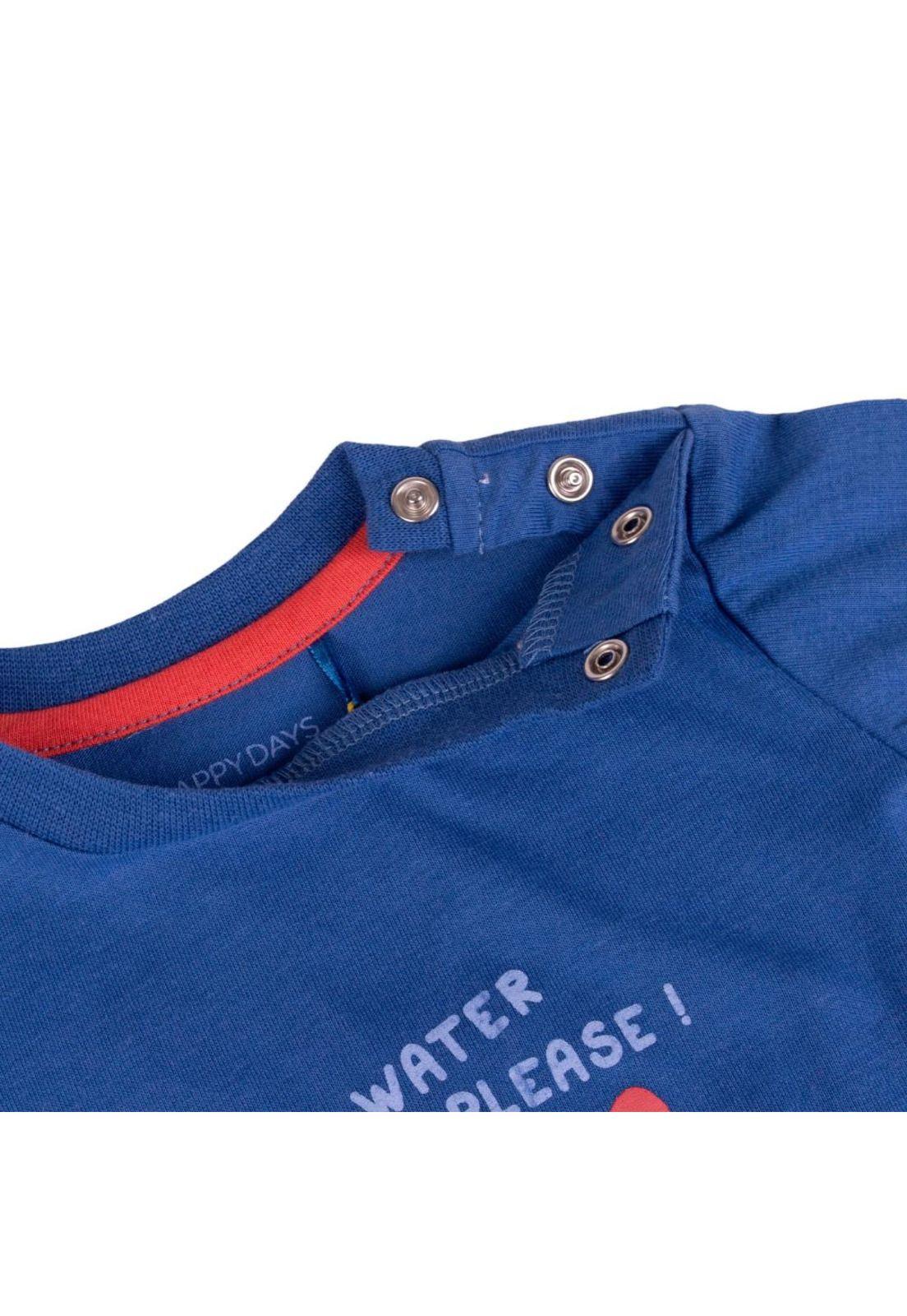 Polera Manga Corta Bebe Niño Azul Pillin-2