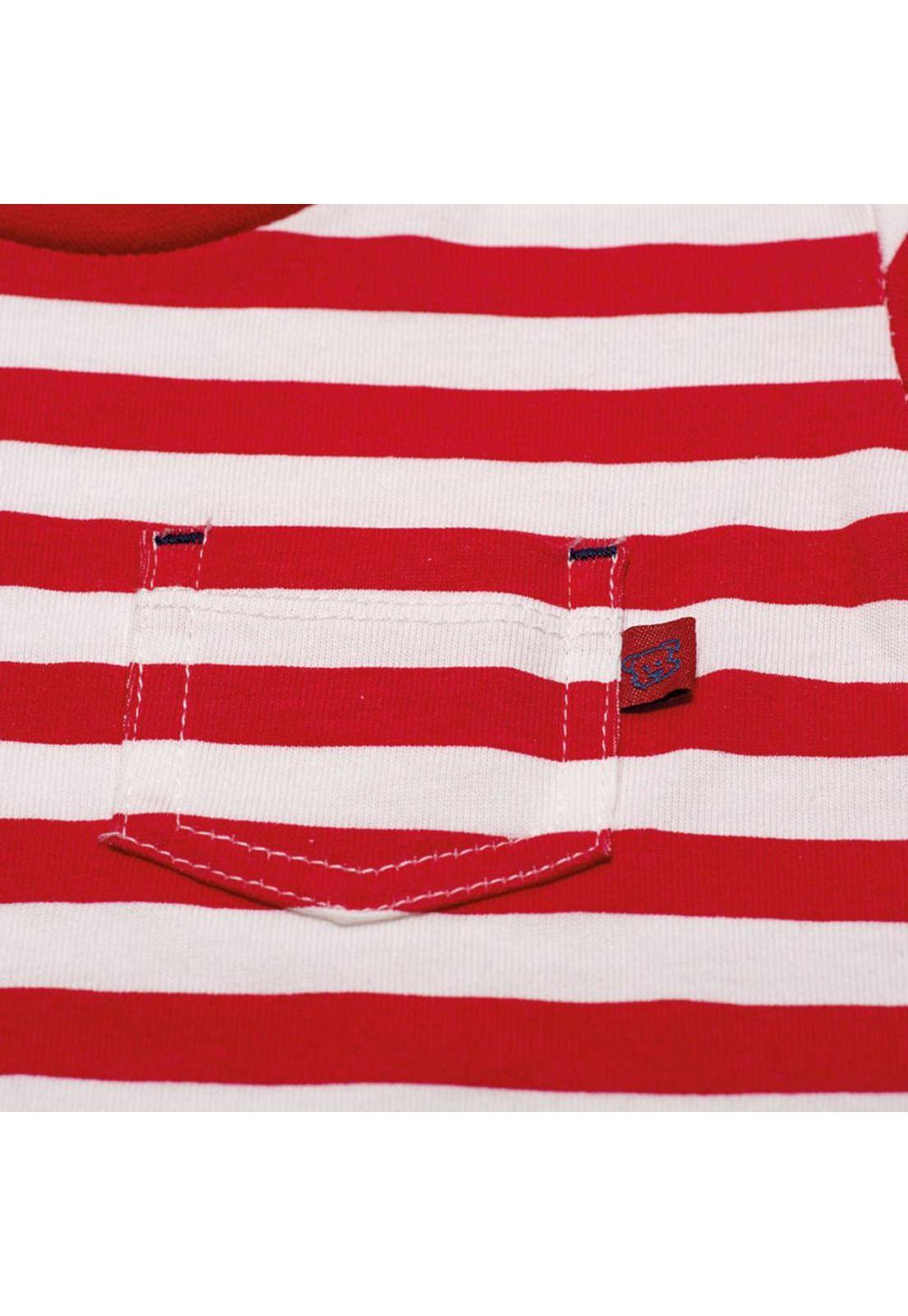 Polera Manga Corta Bebe Niño Rojo Pillin-2